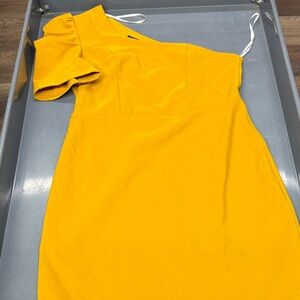 Elegant Lulus XL Yellow One-Shoulder Dress
